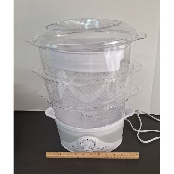 Crofton 3-Tier Food Steamer Model HY-4402 w Rice Tray 800W NEW Open Box Tested - Picture 9 of 15